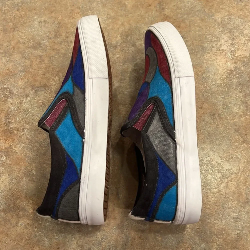 Upcycled Colorful Canvas Shoes 8.5